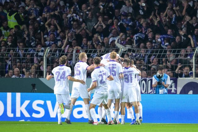 Fußball, DFB-Pokal, 20260902, VfL Osnabrück - FC Bayern München. Im Bild Tor 1:0 Torjubel. Osnabrück Osnatel Arena Niedersachsen Deutschland Copyright: Passion2Press MarkusxFischerx