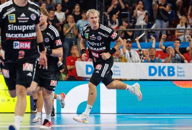02.09.2026 - Handball - 1. Bundesliga OPEL HBL - Saison 2026 2027 - 02. Spieltag: HC Erlangen Metropolregion Nürnberg HCE - TSV Hannover-Burgdorf ( Die Recken ) - DaMa - xdaxmax - Jubel Freude - Marek Nissen (6, HC Erlangen HCE ) freut sich Freude