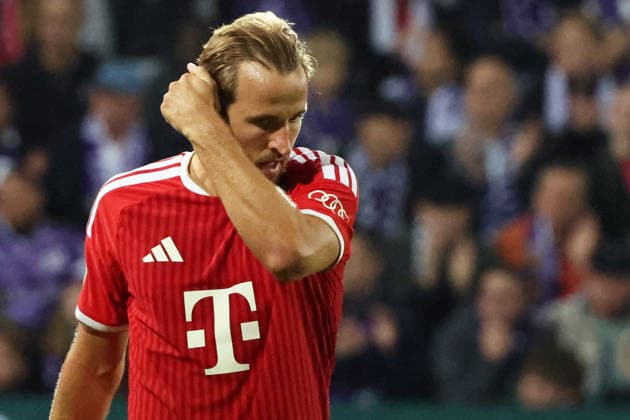 02.09.2026, xrekx, Fussball DFB Pokal 1.Runde, VfL Osnabrueck - FC Bayern München v.l. Harry Kane (FC Bayern Muenchen) Enttäuscht, traurig, frustriert, ratlos, Osnabrueck