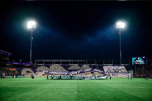 Choreografie Choreo Fans Osnabrück, VfL Osnabrueck vs. FC Bayern Muenchen, DFB-Pokal, 1. Runde, 02.09.2026 DFB regulations prohibit any use of photographs as image sequences and or quasi-video Osnabrück Niedersachsen Deutschland