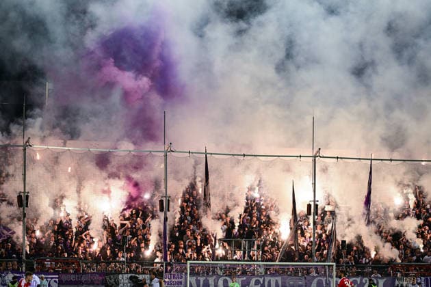 02.09.2026, Fussball, DFB-Pokal, VfL Osnabrück - FC Bayern München, Fans des VfL Osnabrück zünden Pyrotechnik, xRHR-FOTO DEx Copyright: TeresaxKroeger RHR-FOTOx RHR-FOTO DE