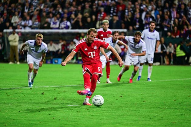 02.09.2026, Fussball, DFB-Pokal, VfL Osnabrück - FC Bayern München, Harry Kane (FC Bayern München) erzielt das Tor zum 1:4 per Elfmeter, xRHR-FOTO DEx Copyright: TeresaxKroeger RHR-FOTOx RHR-FOTO DE