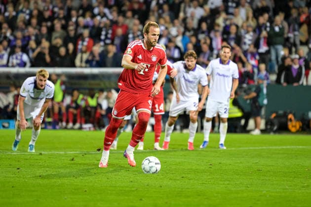 Fußball, DFB-Pokal, 20260902, VfL Osnabrück - FC Bayern München. Im Bild Tor 1:4 Torschuss Torschuß Bayern 9:0. Osnabrück Osnatel Arena Niedersachsen Deutschland Copyright: Passion2Press MarkusxFischerx