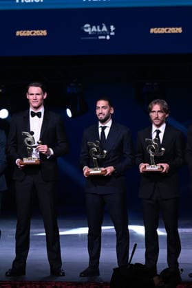 Db Milano 02 09 2026 - Gran Gala™ del Calcio Aic 2026 foto Daniele Buffa Image nella foto: Scott McTominay-Hakan Calhanoglu-Luka Modric 