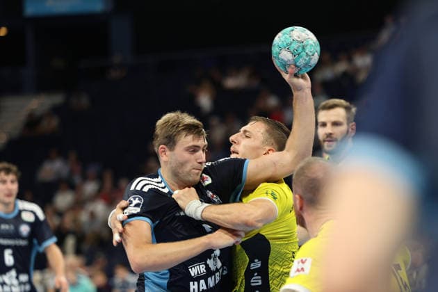 Handball I Herren I Saison 2026 2027 I Bundesliga I 2. Spieltag I Handball Club Hamburg - TVB Stuttgart I 02.09.2026 Oliver Norlyk (5, Handball Club Hamburg) Hamburg Barclaycard Arena Hamburg Deutschland Copyright: xLobeca RalfxHomburgx