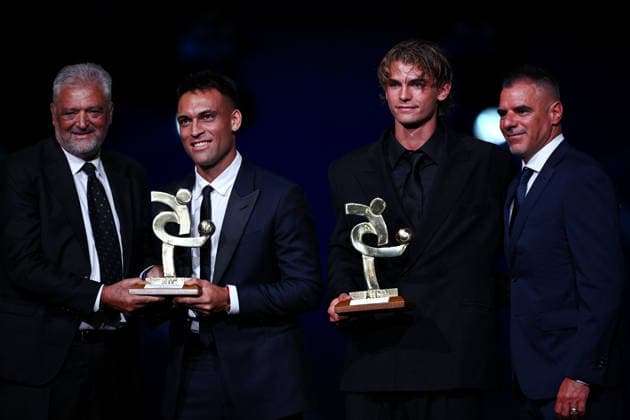 Mg Milano 02 09 2026 - Gran Gala™ del Calcio Aic 2026 foto Matteo Gribaudi Image nella foto: Alessandro Altobelli-Lautaro Martinez-Nico Paz-Simone Perrotta 