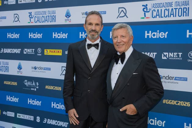 IPA88046701 - Ezio Simonelli and Umberto Calcagno at the AIC 2026 Gran Gala del Calcio, Other, in Milan, Italy, September 2, 2026  Copyright: xLucaxMicheli IPAxSportx xx 88046701