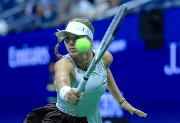 US Open tennis tournament - Day 4 Polina Iatcenko of Russia in action against Aryna Sabalenka of Belarus during their Women s Singles second round match at the US Open Tennis Championships in Flushing Meadows, New York, USA, 02 September 2026. FLUSHING MEADOWS NEW YORK United States  Copyright: xCRISTOBALxHERRERA-ULASHKEVICHx