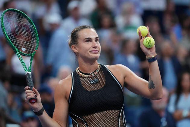 Aryna Sabalenka celebrates after winning a game against Polina Iatcenko during a second-round match at the 2026 U.S. Open at Arthur Ashe Stadium in New York, USA, 02 September 2026. US Open: Aryna Sabalenka vs Polina Iatcenko !ACHTUNG: NUR REDAKTIONELLE NUTZUNG!  Copyright: xÁngelxColmenaresx AME4098 20260903-55021289918_1
