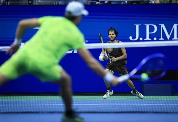 US Open tennis tournament - Day 4 Carlos Alcaraz (R) of Spain in action against Jaime Faria (L) of Portugal during their Men s Singles second round match at the US Open Tennis Championships in Flushing Meadows, New York, USA, 02 September 2026. FLUSHING MEADOWS NEW YORK United States  Copyright: xCRISTOBALxHERRERA-ULASHKEVICHx