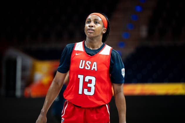 United States Team Practice - FIBA Women s Basketball World Cup 2026. Jackie Young is seen during practice of the United States national team, Nationalteam at the FIBA Women s Basketball World Cup 2026 in Berlin, Germany, on September 3, 2026. Berlin Germany  Copyright: xMarcinxGolbax originalFilename:golba-unitedst260903_npWEm.jpg