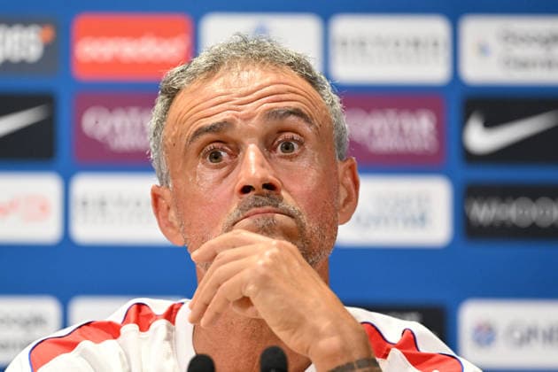 Paris Saint-Germain holds media day at PSG Campus POISSY, FRANCE - SEPTEMBER 03: Luis Enrique, head coach of Paris Saint-Germain (PSG), speaks during a press conference, PK, Pressekonferenz at the PSG Campus in Poissy, west of Paris, France on September 3, 2026. Mustafa Yalcin Anadolu Poissy France. Editorial use only. Please get in touch for any other usage.  Copyright: x2026xAnadoluxMustafaxYalcinx