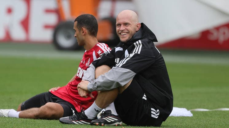 Training, 1. FC Köln, von links: Ellyes Skhiri, Andre Wagner (1. FC Köln), 03.09.2026, Bild: *** Local Caption *** *** Sports Training, 1. FC Köln, from left: Ellyes Skhiri, Andre Wagner, 1. FC Köln, September 3, 2026, Photo *** Local Caption ***