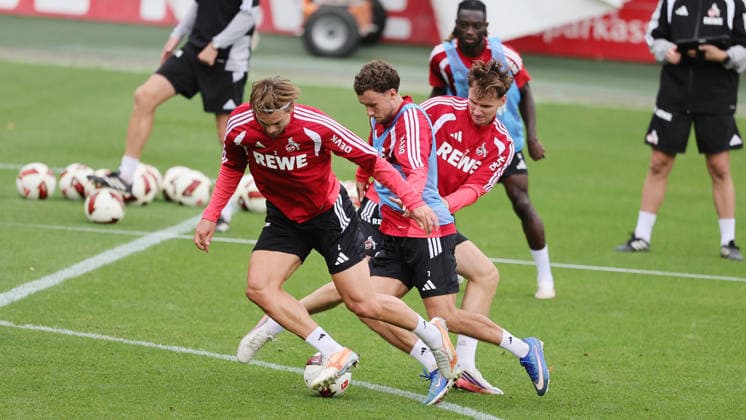 Training, 1. FC Köln, Mitte: Luca Waldschmidt (1. FC Köln), 03.09.2026, Bild: *** Local Caption *** *** Sports Training, 1. FC Köln, Center: Luca Waldschmidt, 1. FC Köln, September 3, 2026, Photo *** Local Caption ***