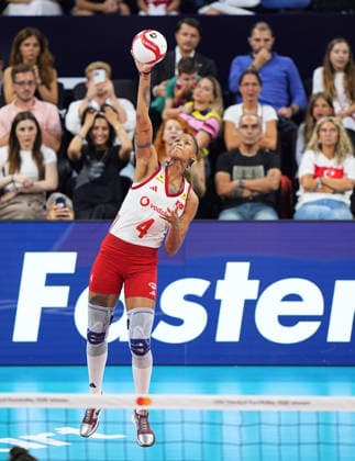 Turkiye v Germany - CEV EuroVolley 2026 ISTANBUL, TURKIYE - SEPTEMBER 3: Turkiye s Melissa Teresa Vargas (4) is seen during the CEV Women s European Volleyball Championship quarterfinal match between Turkiye and Germany at Sinan Erdem Sports Hall in Istanbul, Turkiye, on September 3, 2026. Esra Bilgin Anadolu Istanbul Turkey. Editorial use only. Please get in touch for any other usage.  Copyright: x2026xAnadoluxEsraxBilginx