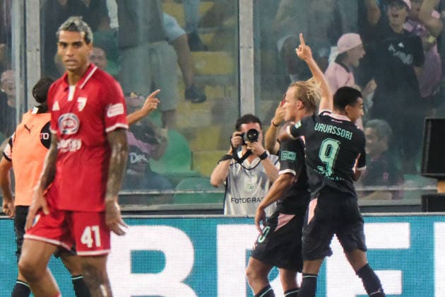 IPA88076345 - Palermo, Italy, September 3, 2026. Renzo Barbera Stadium, Palermo vs. Mantua, Round of 32 of the 2026–2027 Italian Cup. Pictured: Joel Pohjanpalo (Palermo FC) celebrating  Copyright: xFedericoxSerra IPAxSportx xx 88076345