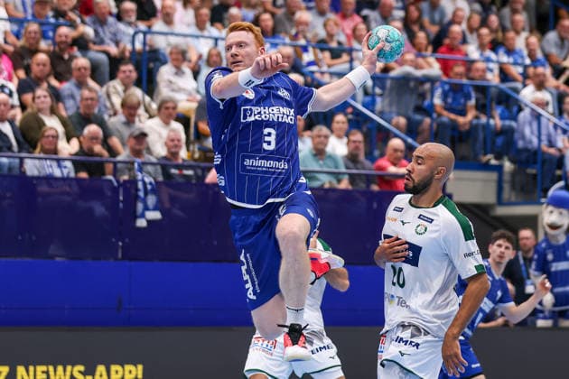 2026.09.03, xkwix, Handball, Handball-Bundesliga, TBV Lemgo Lippe - HSG Wetzlar, PHOENIX CONTACT arena, 2.Spieltag, Saison 2026 2027: Nicolai Theilinger (TBV Lemgo Lippe 3) beim Sprung im Wurf Photo: xKamilxWilkowskixPressefotoKochx Nordrhein-Westfalen Deutschland
