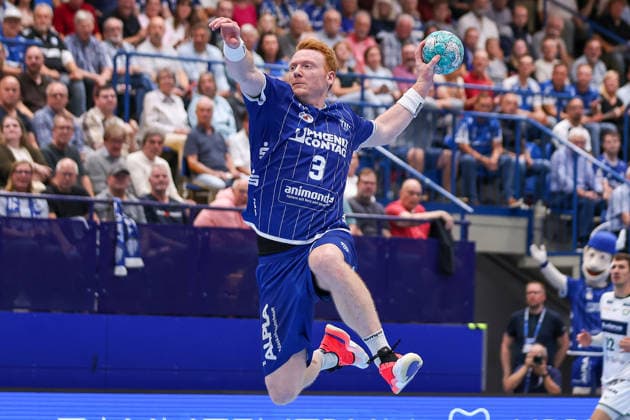 2026.09.03, xkwix, Handball, Handball-Bundesliga, TBV Lemgo Lippe - HSG Wetzlar, PHOENIX CONTACT arena, 2.Spieltag, Saison 2026 2027: Nicolai Theilinger (TBV Lemgo Lippe 3) beim Sprung im Wurf Photo: xKamilxWilkowskixPressefotoKochx Nordrhein-Westfalen Deutschland
