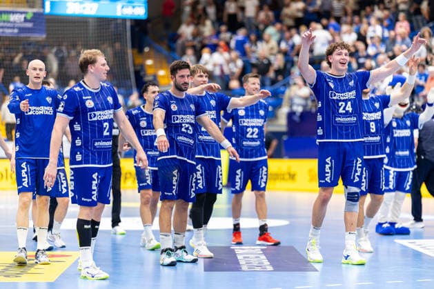 Die Spieler von TBV Lemgo Lippe jubeln nach Spielende ueber den 31:27 Sieg GER, TBV Lemgo Lippe vs. HSG Wetzlar, Handball, 1. Bundesliga, 2. Spieltag, Spielzeit 2026 2027, 03.09.2026 GER, TBV Lemgo Lippe vs. HSG Wetzlar, Handball, 1. Bundesliga, 2. Spieltag, Spielzeit 2026 2027, 03.09.2026 Lemgo Copyright: xEibner-Pressefoto JanxRollingerx EP_JSK