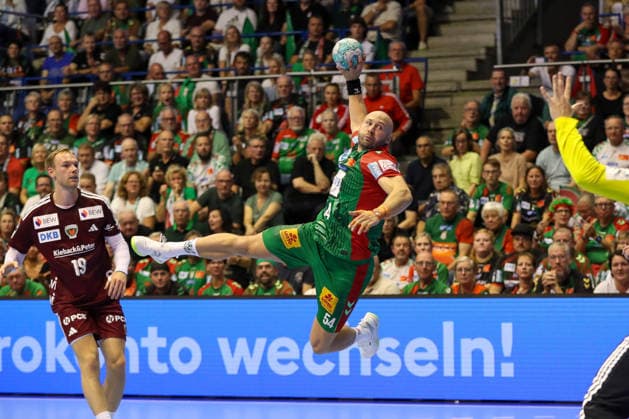 03.09.2026, xgox, Handball - Opel HBL SC Magdeburg - Füchse Berlin emspor, v.l. Oscar Bergendahl (Magdeburg, 54) wirft Tor, Torschuetze, erzielt Tor, Treffer, scores the goal Magdeburg