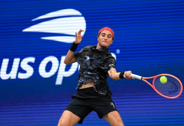 US Open tennis tournament - Day 5 Mattia Bellucci of Italy in action against Taylor Fritz of USA during the Men s Singles second round of the US Open Tennis Championships in Flushing Meadows, New York, USA, 03 September 2026. FLUSHING MEADOWS NEW YORK United States  Copyright: xCRISTOBALxHERRERA-ULASHKEVICHx
