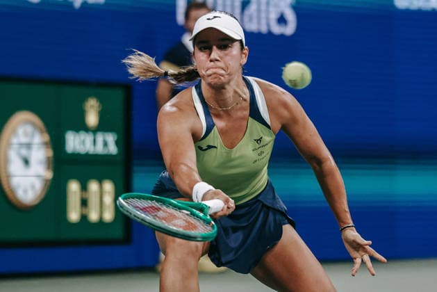 US Open tennis tournament - Day 5 Jessica Bouzas Maneiro of Spain in action against Elena Rybakina of Kazakhstan during their women s singles second round match at the US Open Tennis Championships at the USTA Billie Jean King National Tennis Center in Flushing Meadows, New York, USA, 03 September 2026. The 2026 US Open runs from 23 August through 13 September. FLUSHING MEADOWS NEW YORK United States  Copyright: xOlgaxFedorovax