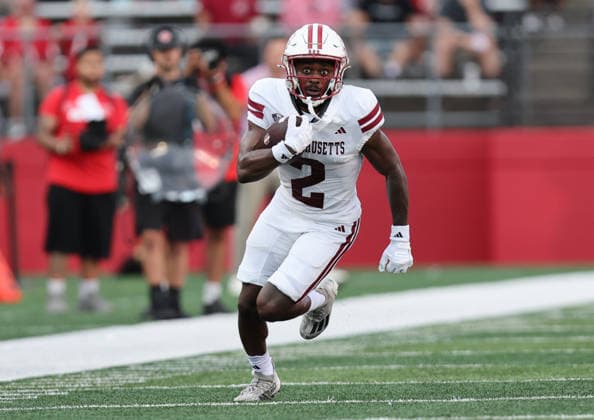 September 3, 2026: UMass Minutemen wide receiver T.Y. Harding (2) runs down the sideline after a catch during a NCAA, College League, USA football game between the UMass minutemen and the Rutgers Scarlet Knights at SHI Stadium in Piscataway, NJ. CSM Piscataway United States of America - ZUMAc04_ 20260903_zma_c04_184 Copyright: xMikexLangishx