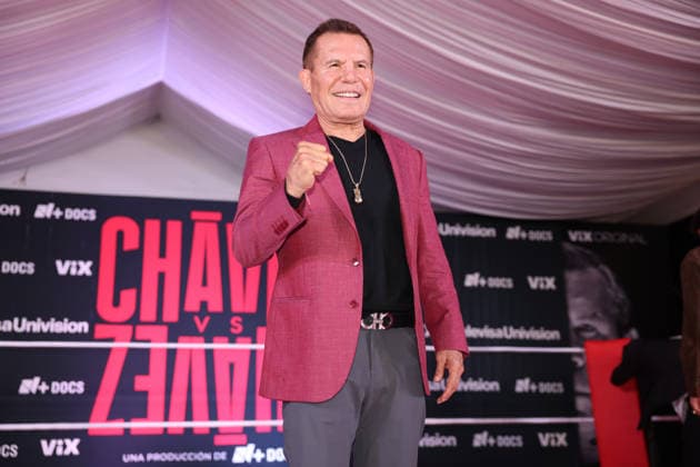 Chavez v Chavez Documentary Series press conference, PK, Pressekonferenz Former Mexican boxer Julio Cesar Chavez poses for photos during the press conference for the ViX Original documentary series Chavez v. Chavez at Videocine. on September 3, 2026 in Mexico City, Mexico. (Photo by Yamak Perea Eyepix Group) Copyright: xYamakxPerea xEyepixxGroupx YP_03092026_197151