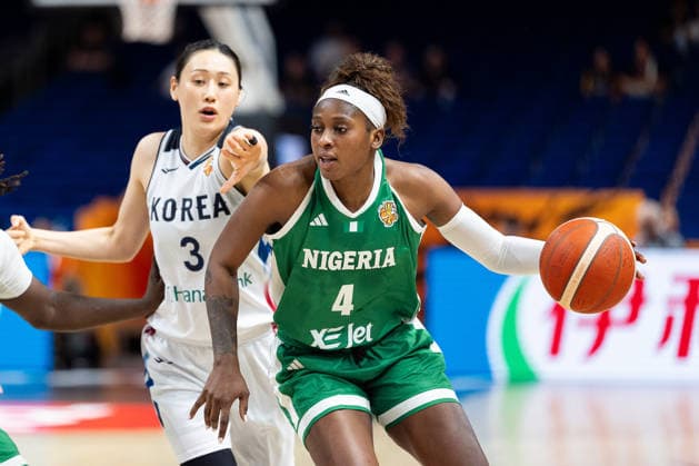 Elizabeth Balogun (Nigeria, 04) im Dribbling gegen Leeseul Kang (Korea, 03), GER, Korea vs. Nigeria, Basketball, FIBA Women s World Cup 2026, Gruppenphase, Spieltag 1, 04.09.2026 GER, Korea vs. Nigeria, Basketball, FIBA Women s World Cup 2026, Spieltag 1, 04.09.2026 Berlin Copyright: xEibner-Pressefoto MaxxVincenx EP_MVN