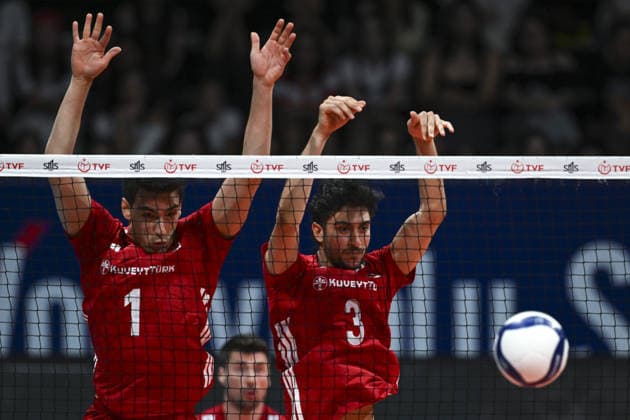 Turkiye v Denmark - CEV EuroVolley 2026 Men Friendly Match ANKARA, TURKIYE - SEPTEMBER 4: Kaan Gurbuz (1) and Ahmet Tumer (3) of Turkiye in action during a friendly match ahead of the 2026 CEV Men s European Volleyball Championship between Turkiye and Denmark at Baskent Volleyball Hall in Ankara, Turkiye, on September 4, 2026. Ismail Kaplan Anadolu Ankara Turkey. Editorial use only. Please get in touch for any other usage.  Copyright: x2026xAnadoluxIsmailxKaplanx