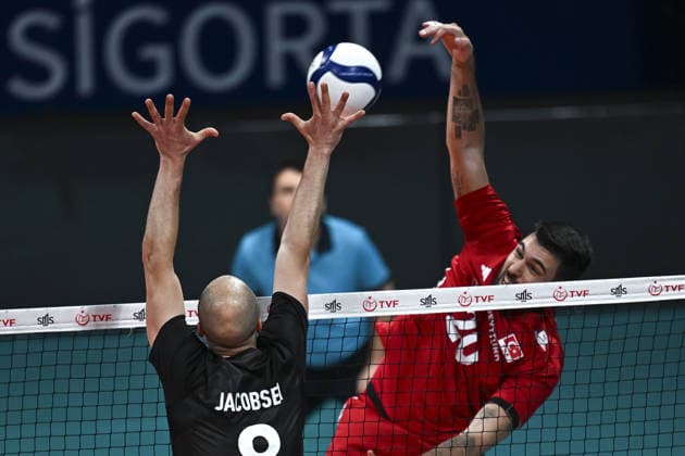 Turkiye v Denmark - CEV EuroVolley 2026 Men Friendly Match ANKARA, TURKIYE - SEPTEMBER 4: Axel Jacobsen (L) of Denmark in action during a friendly match ahead of the 2026 CEV Men s European Volleyball Championship between Turkiye and Denmark at Baskent Volleyball Hall in Ankara, Turkiye, on September 4, 2026. Ismail Kaplan Anadolu Ankara Turkey. Editorial use only. Please get in touch for any other usage.  Copyright: x2026xAnadoluxIsmailxKaplanx