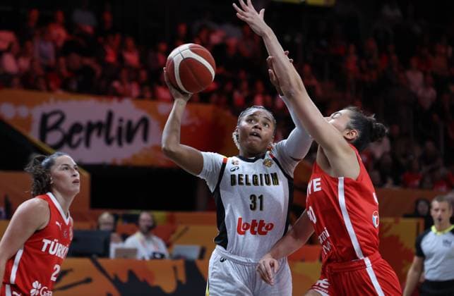 Belgium s Maxuella Lisowa Mbaka fights for the ball during a game between Belgian national basketball team Belgian Cats and Turkey, game 1 of the group phase at the FIBA Women s Basketball World Cup, on Friday 4 September 2026, in Berlin, Germany. The FIBA Women s Basketball World Cup takes place in Berlin from 4 to 23 September 2026. VIRGINIExLEFOUR  x185241839x