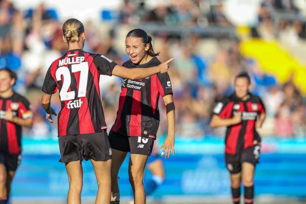 GER, Sinsheim, TSG Hoffenheim vs Bayer 04 Leverkusen, Google Pixel Frauen Bundesliga, Fussball, DFB, Spielzeit 2026 2027, Dietmar Hopp Stadion, 3. Spieltag im Bild: Loreen Bender (Bayer 04 Leverkusen Frauen 19) erzielt den Treffer zum 0:1, Tor, Jubel und Freude, Emotionen DFB DFL REGULATIONS PROHIBIT ANY USE OF PHOTOGRAPHS AS IMAGE SEQUENCES AND OR QUASI-VIDEO, 04.09.2026 *** GER, Sinsheim, TSG Hoffenheim vs. Bayer 04 Leverkusen, Google Pixel Women s Bundesliga, Soccer, DFB, 2026–2027 Season, Dietmar Hopp Stadium, Matchday 3 in pictures: Loreen Bender of Bayer 04 Leverkusen Women’s Team 19 scores the goal to make it 0–1, goal, Celebration and joy, emotions. DFB and DFL regulations prohibit any use of photographs as image sequences and or quasi-video. April 9, 2026 Copyright: HMBxMedia HendrikxHamelau