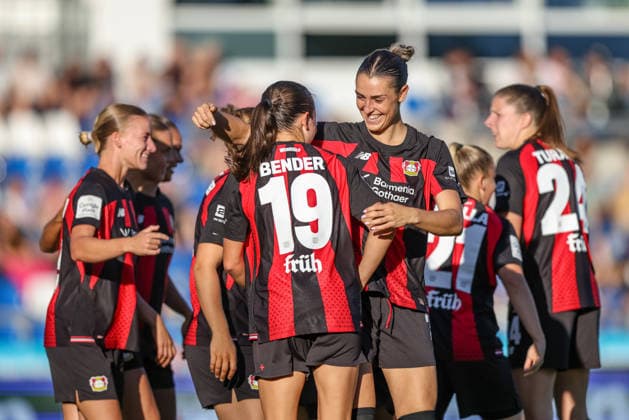 GER, Sinsheim, TSG Hoffenheim vs Bayer 04 Leverkusen, Google Pixel Frauen Bundesliga, Fussball, DFB, Spielzeit 2026 2027, Dietmar Hopp Stadion, 3. Spieltag im Bild: Loreen Bender (Bayer 04 Leverkusen Frauen 19) erzielt den Treffer zum 0:1, Tor, Jubel und Freude, Emotionen DFB DFL REGULATIONS PROHIBIT ANY USE OF PHOTOGRAPHS AS IMAGE SEQUENCES AND OR QUASI-VIDEO, 04.09.2026 *** GER, Sinsheim, TSG Hoffenheim vs. Bayer 04 Leverkusen, Google Pixel Women s Bundesliga, Soccer, DFB, 2026–2027 Season, Dietmar Hopp Stadium, Matchday 3 in pictures: Loreen Bender of Bayer 04 Leverkusen Women’s Team 19 scores the goal to make it 0–1, Goal, Celebration and joy, emotions. DFB and DFL regulations prohibit any use of photographs as image sequences and or quasi-video. April 9, 2026 Copyright: HMBxMedia HendrikxHamelau
