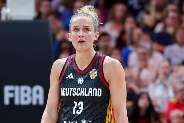 Leonie Fiebich (Germany) looks dejected during the FIBA Women s Basketball World Cup Germany 2026 group match between Spain and Germany at Berlin Arena on September 4, 2026 in Berlin, Germany. (Photo by Marco Steinbrenner DeFodi Images) - *** Leonie Fiebich of Germany looks dejected during the FIBA Women s Basketball World Cup Germany 2026 group match between Spain and Germany at the Berlin Arena on September 4, 2026, in Berlin, Germany. Photo by Marco Steinbrenner, DeFodi Images