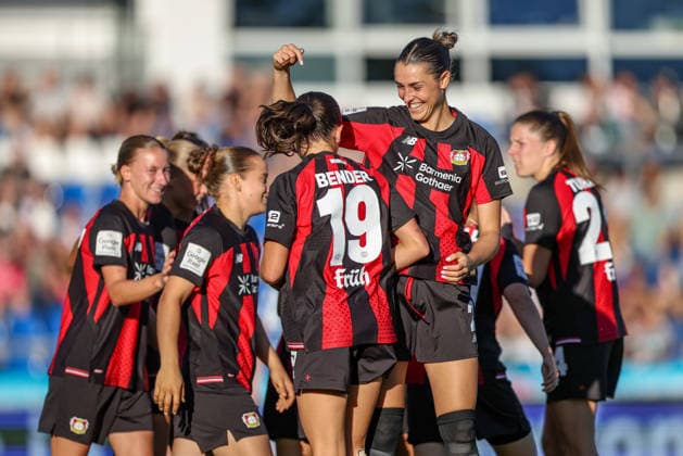 GER, Sinsheim, TSG Hoffenheim vs Bayer 04 Leverkusen, Google Pixel Frauen Bundesliga, Fussball, DFB, Spielzeit 2026 2027, Dietmar Hopp Stadion, 3. Spieltag im Bild: Loreen Bender (Bayer 04 Leverkusen Frauen 19) erzielt den Treffer zum 0:1, Tor, Jubel und Freude, Emotionen DFB DFL REGULATIONS PROHIBIT ANY USE OF PHOTOGRAPHS AS IMAGE SEQUENCES AND OR QUASI-VIDEO, 04.09.2026 *** GER, Sinsheim, TSG Hoffenheim vs. Bayer 04 Leverkusen, Google Pixel Women s Bundesliga, Soccer, DFB, 2026–2027 Season, Dietmar Hopp Stadium, Matchday 3 in pictures: Loreen Bender of Bayer 04 Leverkusen Women’s Team 19 scores the goal to make it 0–1, Goal, Celebration and joy, emotions. DFB and DFL regulations prohibit any use of photographs as image sequences and or quasi-video. April 9, 2026 Copyright: HMBxMedia HendrikxHamelau