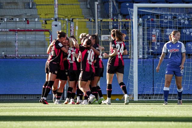 Deutschland: Fussball Saison 2026 2027 , Google Pixel Frauen-Bundesliga , 3. Spieltag , TSG 1899 Hoffenheim Frauen vs. Bayer 04 Leverkusen Frauen - Dietmar-Hopp-Stadion (Hoffenheim) : Tor und Torjubel zum 0:1, Tor, Torjubel, Jubel, Freude, Emotionen Hoffenheim Dietmar-Hopp-Stadion Deutschland Germany *** Germany Soccer Season 2026–2027, Google Pixel Women’s Bundesliga, Matchday 3, TSG 1899 Hoffenheim Women vs. Bayer 04 Leverkusen Women, Dietmar Hopp Stadium, Hoffenheim—Goal and goal celebration for the 0–1, Goal, Goal Celebration, celebration, joy, emotions, Hoffenheim, Dietmar Hopp Stadium, Germany Copyright: xBennetxLongx