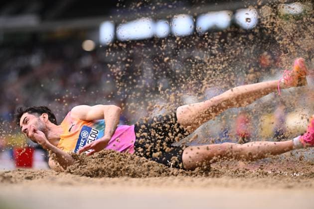 Memorial Van Damme 2025 - Wanda Diamond League - day 1 BRUSSELS, BELGIUM - SEPTEMBER 04 : Tentoglou Miltiadis (GRE) during day 1 of the 50th edition of the 2026 IAAF Wanda Diamond League Allianz Memorial Van Damme athletics meeting in the King Baudouin Stadium in on September 4, 2026 in Brussels, Belgium, 04 09 2026 Brussels Belgium  Copyright: xGvgx