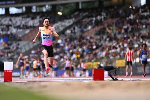 Memorial Van Damme 2025 - Wanda Diamond League - day 1 BRUSSELS, BELGIUM - SEPTEMBER 04 : Tentoglou Miltiadis (GRE) during day 1 of the 50th edition of the 2026 IAAF Wanda Diamond League Allianz Memorial Van Damme athletics meeting in the King Baudouin Stadium in on September 4, 2026 in Brussels, Belgium, 04 09 2026 Brussels Belgium  Copyright: xGvgx