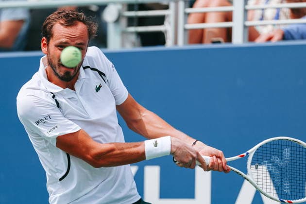 US Open tennis tournament - Day 6 Daniil Medvedev of Russia in action against Arthur Rinderknech of France during the Men™s Singles round 3 of the US Open Tennis Championship at the USTA Billie Jean King National Tennis Center in Flushing Meadows, New York, USA, 04 September 2026. The 2026 US Open tournament runs from 23 August through 13 September. FLUSHING MEADOWS NEW YORK United States  Copyright: xOlgaxFedorovax