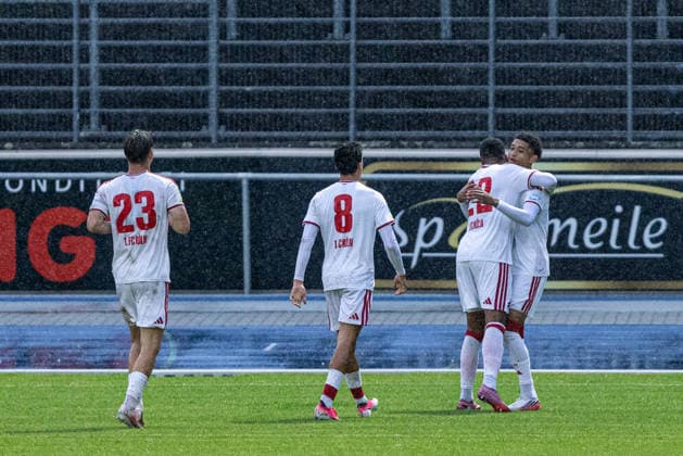 Regionalliga West 26 27: Bonner SC - 1. FC Köln U23; 04.09.2026 1. FC Köln U23 bejubelt das Tor, 0:1 durch Niklas Kossi Henriksen Yacobi (1. FC Köln U23, 11) Regionalliga West 26 27: Bonner SC - 1. FC Köln U23; Sportpark Nord, Bonn; 04.09.2026 Copyright: xBEAUTIFULxSPORTS Buriakovx