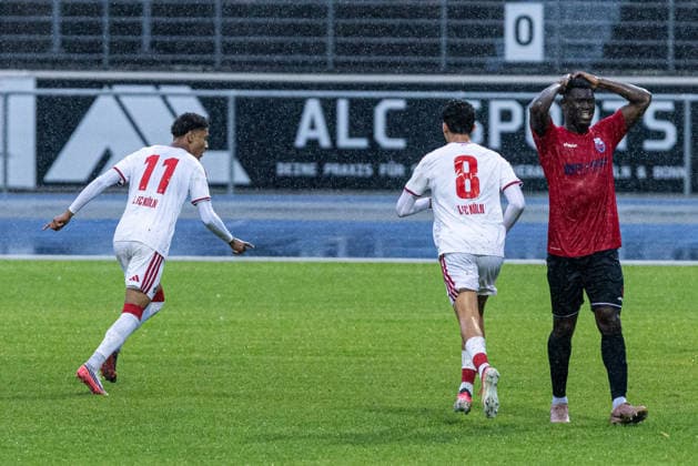Regionalliga West 26 27: Bonner SC - 1. FC Köln U23; 04.09.2026 1. FC Köln U23 bejubelt das Tor, 0:1 durch Niklas Kossi Henriksen Yacobi (1. FC Köln U23, 11) Regionalliga West 26 27: Bonner SC - 1. FC Köln U23; Sportpark Nord, Bonn; 04.09.2026 Copyright: xBEAUTIFULxSPORTS Buriakovx