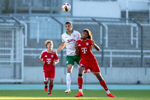 Noah Codjo-Evora 9 (FC Bayern Muenchen Amatuere), FC Bayern II vs. VfB Eichstaett, Fussball, Regionalliga Bayern, 7. Spieltag, 04.09.2026 DFB regulations prohibit any use of photographs as image sequences and or quasi-video Muenchen Bayern Deutschland