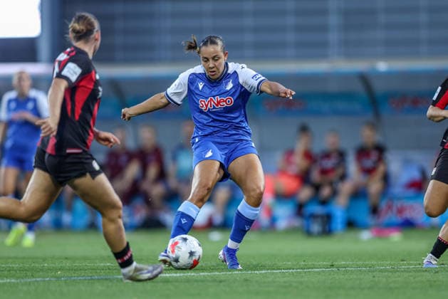 GER, Sinsheim, TSG Hoffenheim vs Bayer 04 Leverkusen, Google Pixel Frauen Bundesliga, Fussball, DFB, Spielzeit 2026 2027, Dietmar Hopp Stadion, 3. Spieltag im Bild: Linda Natter (TSG Hoffenheim Frauen 11) DFB DFL REGULATIONS PROHIBIT ANY USE OF PHOTOGRAPHS AS IMAGE SEQUENCES AND OR QUASI-VIDEO, 04.09.2026 *** GER, Sinsheim, TSG Hoffenheim vs. Bayer 04 Leverkusen, Google Pixel Women s Bundesliga, Soccer, DFB, 2026–2027 Season, Dietmar Hopp Stadium, Matchday 3 in Pictures: Linda Natter, TSG Hoffenheim Women’s Team 11. DFB and DFL regulations prohibit any use of photographs as image sequences and or quasi-video. April 9, 2026 Copyright: HMBxMedia HendrikxHamelau