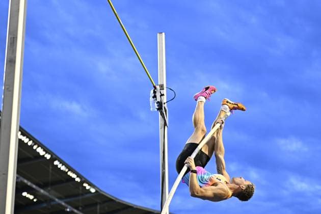 Belgian Ben Broeders pictured during the men s pole vault competition, at the 50th edition of the Memorial Van Damme Diamond League athletics event in Brussels, Friday 4 September 2026. JASPERxJACOBS  x185255332x