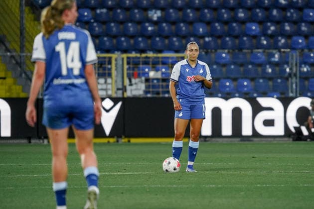 Deutschland: Fussball Saison 2026 2027 , Google Pixel Frauen-Bundesliga , 3. Spieltag , TSG 1899 Hoffenheim Frauen vs. Bayer 04 Leverkusen Frauen - Dietmar-Hopp-Stadion (Hoffenheim) : Linda Natter (TSG Hoffenheim, 11) Mimik, Gesichtsausdruck, Emotion Hoffenheim Dietmar-Hopp-Stadion Deutschland Germany *** Germany Soccer Season 2026–2027, Google Pixel Women s Bundesliga, Matchday 3, TSG 1899 Hoffenheim Women vs. Bayer 04 Leverkusen Women, Dietmar Hopp Stadium, Hoffenheim, Linda Natter, TSG Hoffenheim, 11 facial expressions, emotions, Hoffenheim, Dietmar Hopp Stadium, Germany Copyright: xBennetxLongx