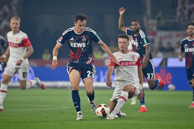 Dzenan PEJCINOVIC (VFB Stuttgart), Aktion,Zweikampf gegen Paul OKON ENGSTLER (1.FC Koeln). Fussball 1. Bundesliga Saison 2026 2027, 2.Spieltag, Spieltag02, VfB Stuttgart - 1.FC Koeln am 04.09.2026 , MHP ARENA Â *** Dzenan PEJCINOVIC, VFB Stuttgart, Action, Tackle against Paul OKON ENGSTLER, 1. FC Köln, Soccer, Bundesliga, 2026–2027 Season, Matchday 2, VfB Stuttgart vs. 1. FC Köln on September 4, 2026, MHP ARENA Â