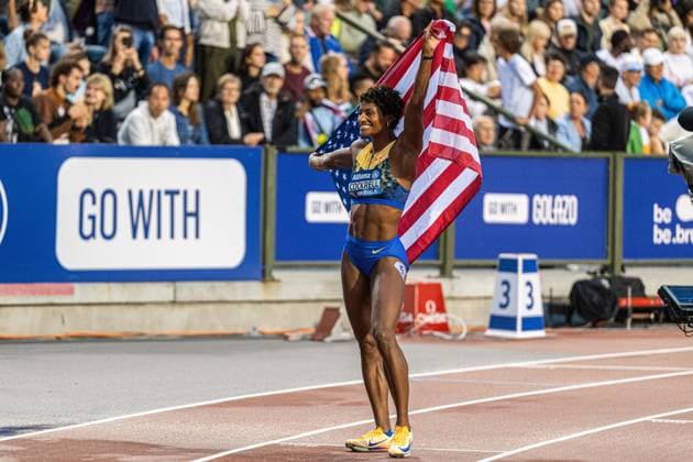 United States s Anna Cockrell pictured during the 50th edition of the Memorial Van Damme Diamond League athletics event in Brussels, Friday 4 September 2026. EMILExWINDAL  x185256014x