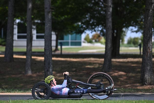 2026 UCI Para-cycling Road World Championships Picture by Mathew Wells SWpix.com - 04 09 2026 - Cycling - 2026 UCI Para-cycling Road World Championships - Huntsville, Alabama, United States of America - Women H2 Individual Time Trial (ITT) - Katerina Brim (USA) Huntsville Cummings Research Park United States of America Copyright: x xSWpix.comx(t axPhotographyxHubxLtd)xMathewxWells SWpix.comx SWP-3030-22153