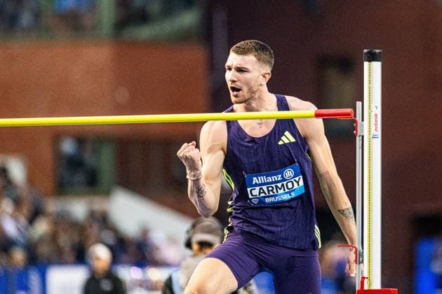 Belgium s Thomas Carmoy pictured during (2R) the 50th edition of the Memorial Van Damme Diamond League athletics event in Brussels, Friday 4 September 2026. EMILExWINDAL  x185258377x